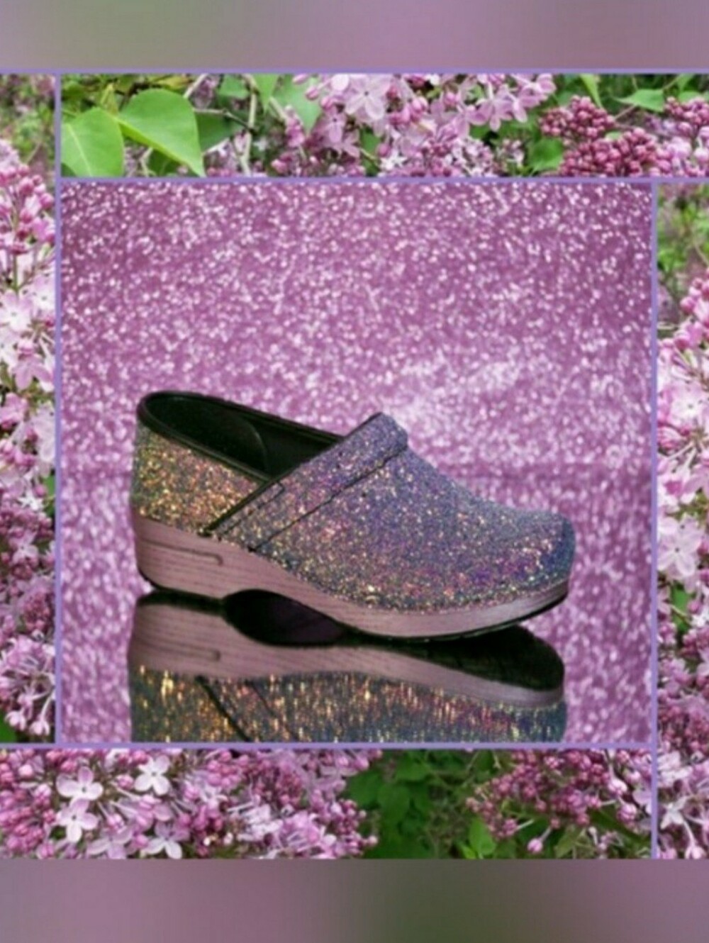 Lilac Dansko Pro Glitter Clog Sparkle Fairycore Festive Boho Cottage Prairie 🌿 - Picture 2 of 12